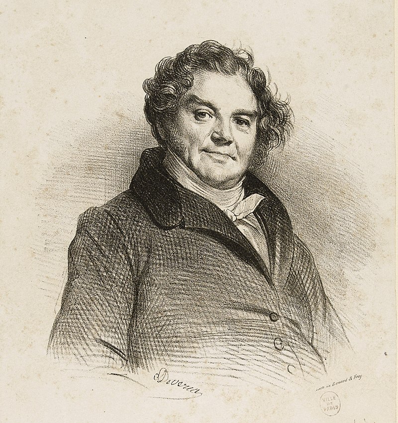 Lithographie représentant Eugène François Vidocq. Portrait dessiné par Achille Devéria, vers 1828